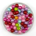 Colorful ABS imitation pearl loose round beads for DIY handmade jewelry crafting and bracelet making. - Multicolor