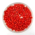 Perles cylindriques unies en acrylique 4x4mm accessoires de collier de bracelet de bricolage - 4*4mm / Rouge
