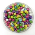 Colorful acrylic pumpkin beads detail view, great for DIY handmade jewelry and bracelet making. - 8mm / Multicolor