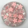 Acrylic transparent star smiley beads for DIY phone chains jewelry making and cute hair accessories - 17mm / Pink
