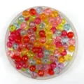 Colorful faceted acrylic earth beads mix sizes 6-12mm transparent DIY craft loose beads - 6mm / Multicolor