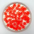 Orange plastic snowflake flower charms detail, DIY nail art and phone case accessories. - Red