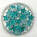 Acrylic transparent star smiley beads DIY phone chain jewelry accessories crafting supply - 17mm / Teal