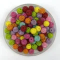 Assortiment de perles de baies texturees DIY colorees melange de perles d'espacement art - Multicolore
