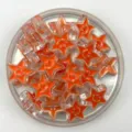 Acrylic transparent oil-drop pentagram smiley face beads DIY phone strap hair accessories - 17mm / Orange Red