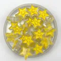 Clear acrylic smiley star beads with direct holes for DIY jewelry, phone chains, and crafts. - 17mm / Yellow