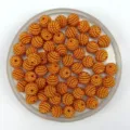 Perles yangmei texturées orange accessoires DIY pour artisanat, décorations florales de mariage. - 10mm (1300 Pièces) / Rouge Orangé