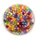 Colorful acrylic plastic alphabet letter cube beads assorted mix for DIY jewelry making crafts. - 6*6mm / Transparent Colorful Background White Letters
