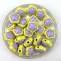 Acrylic flower beads for DIY jewelry making, cute yellow purple star shape big hole charms. - 18mm / Yellow + Purple