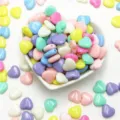 Colorful acrylic heart loose beads with holes, ideal for DIY handmade bracelet jewelry crafts. - 12mm / Glossy Mixed Color