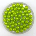 Green ABS imitation pearl beads close-up detail for DIY jewelry making, bracelets and necklaces. - Grass Green