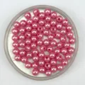Pink imitation pearl beads, ABS plastic high gloss drilled craft beads for DIY jewelry making. - 4mm / Pink