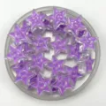 Purple acrylic transparent smiley face star beads for DIY jewelry making craft phone charms. - 17mm / Purple