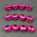 Pink acrylic diamond rhinestones detail shot, 17x20mm faceted plastic decorative gems. - 17*20mm / Rose Red