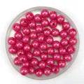 Pink ABS pearl round beads details for DIY handmade bracelets and necklaces jewelry making - 6mm / Rose Red