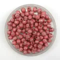 Acrylic pink pumpkin beads detailed shot, silver striped DIY jewelry making craft accessories loose beads. - 8mm / Pink