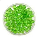 Green transparent crystal acrylic square beads for DIY jewelry making and crafting. - 6mm / Grass Green