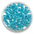 Transparent blue faceted acrylic cube beads close-up detail for DIY handmade crafts and jewelry. - 6mm / Lake Blue
