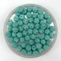 Perles texturées turquoise DIY pour bijoux faits main accessoires de décoration mariage - Bleu lac