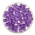 Transparent purple square acrylic beads faceted loose beads for DIY handmade jewelry crafting - 6mm / Purple