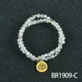 Pulsera de cuentas de vidrio multicapa de estilo chino con colgante de loto dorado - Estilo Regular (BR1909-C)