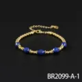 Vintage retro kralen armband, trendy mode dagelijks veelzijdige blauwe edelsteen sieraden - Lapis Lazuli (BR2099-A-1)