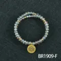 Pulsera de cuentas de cristal multicapa con colgante de loto joyería artesanal de moda - Estilo Regular (BR1909-F)