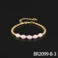 Elegante goudkleurige kralenarmband met rozenkwarts en roze edelsteen variant voor dames - Rozenkwarts (BR2099-B-3)
