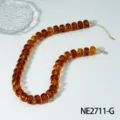 Collana con perline abaco in acrilico marrone chic con distanziatori metallici. - Marrone Sfaccettato (NE2711-G)