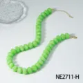 Collana di perle di abaco in acrilico verde stile dopamina chunky gioielli donna - Tessitura Verde Marmorizzata (NE2711-H)