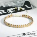 Boho handgemaakte gevlochten kralenarmband met metalen blokken en roze kralen verstelbaar. - Beige Goud (BR2177-B-1)