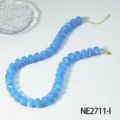 Collana di perle abaco in acrilico blu stile dopamina catenina da clavicola per vacanze - Perline ad Abaco Blu (NE2711-I)