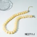 Collana di perle abaco in acrilico da donna, eleganti gioielli da spiaggia estivi catena. - Perline ad Abaco Giallo Chiaro (NE2711-J)