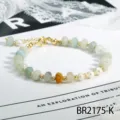 Boheemse halfedelstenen kralen armband met parels en gouden accenten voor dagelijks gebruik chic. - Amazoniet Stijl (BR2175-K)