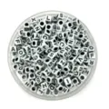 Acrylic square alphabet beads 6x6mm white letter charms for DIY jewelry making bracelets - 6*6mm / White Base Black Font