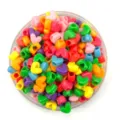 Colorful heart shaped plastic beads for DIY jewelry making crafts accessories details. - 11mm / Small Heart Dark Mixed Colors