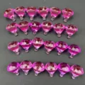 Rosa Acryl Diamant Kristall Anhänger Detailansicht, klare facettierte Oberfläche für DIY Handwerk. - 22*24mm / Transparentes Rosérot