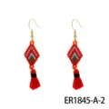 Bohemian beaded tassel earrings handmade color diamond dangle earrings for women vacation - Standard Style (ER1845-A-2)