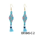 Boho beaded tassel earrings handmade geometric drop earrings fashion summer vacation jewelry - Standard Style (ER1845-C-2)