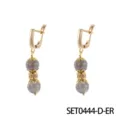 Pendientes de piedra natural dorada vintage perlas colgantes diseño elegante joyas chic - Pendientes De Labradorita
