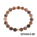 Pulsera de cuentas de piedra natural con separadores dorados estilo retro joyas - Pulsera De Piedra De Sol Negra