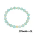 Pulsera de cuentas de piedra natural con cuentas redondas verdes y espaciadores dorados. - Pulsera De Amazonita Verde