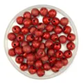 Red acrylic frosted wrinkle beads, textured round loose beads for DIY jewelry making and crafts. - 8mm (2000 Pcs) / Red