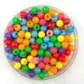 Kleurrijke plastic pony kralen, 6x8mm tonkraal mix voor DIY sieraden maken en handwerk. - 6mm / Donker Gemengd
