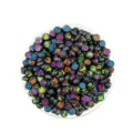 Black acrylic letter beads, 4x7mm alphabet beads for DIY jewelry making, bracelets and necklaces. - 4*7mm / Black with Multicolor Pattern