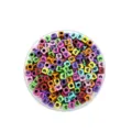 Acrylic square heart beads DIY jewelry accessories, colorful loose beads for bracelets keychains. - 6*6mm / Colorful with Black Letters