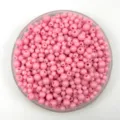 Close-up detail view of pink acrylic plastic beads for DIY jewelry and bracelets making. - 4mm / Light Pink