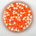 Orange white heart shape beads transparent DIY loose charms for handmade bracelets jewelry making design - Orange Red