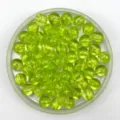 Green acrylic round beads detail, translucent DIY craft beads for jewelry making, phone chains. - Grass Green