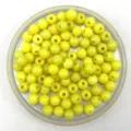 Felgekleurde gele plastic ronde losse kralen voor kinderen DIY handgemaakte sieraden maken ambacht - 6mm / Lichtgeel